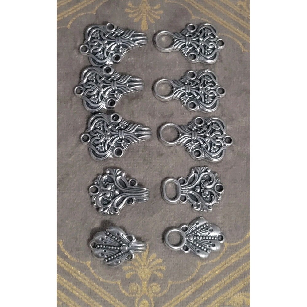 Tinn-Per Norwegian Pewter Clasp For Sweaters/Cardigans Lot of 5 Sets